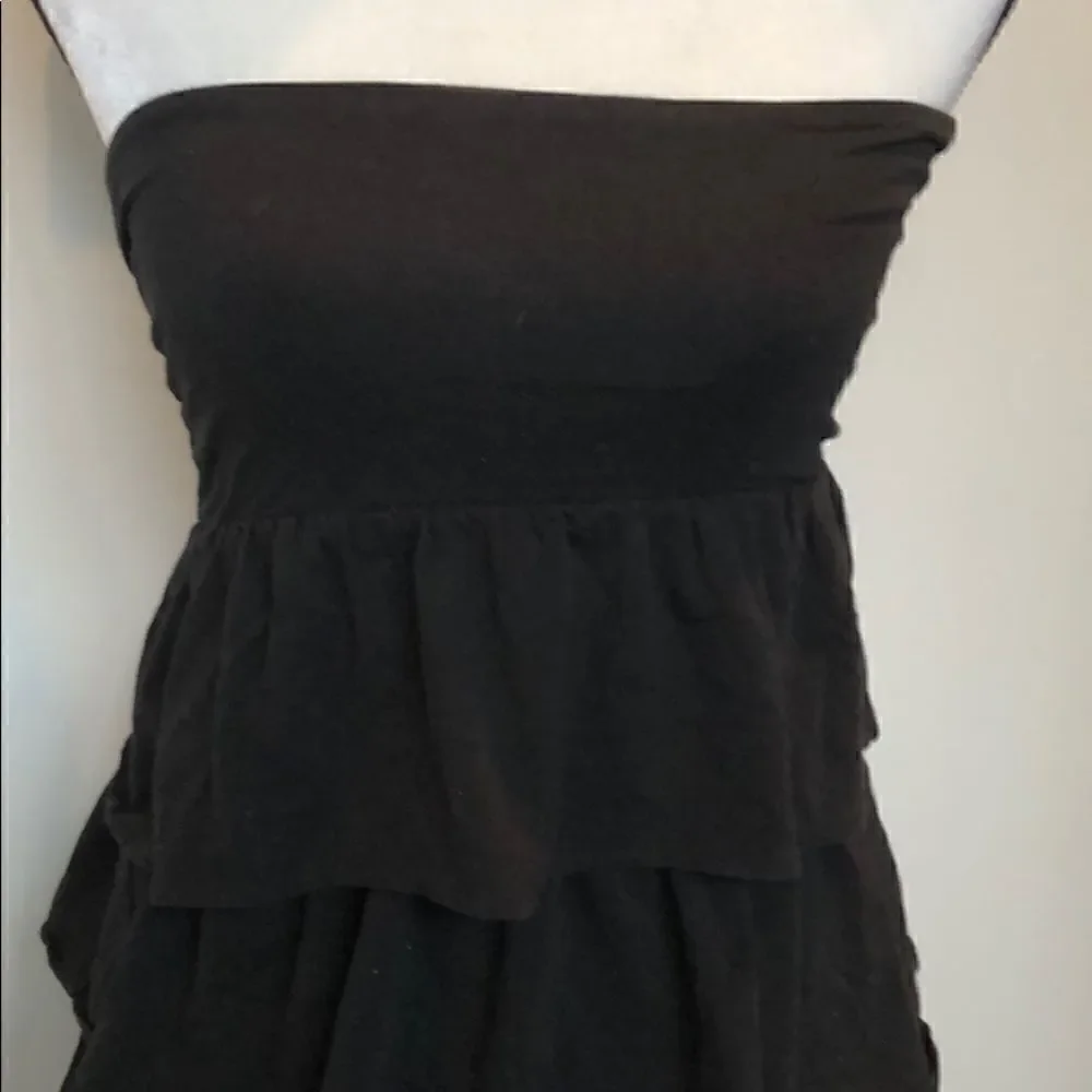 Jcrew black tiered ruffled dress or coverup size S - Picture 2 of 3